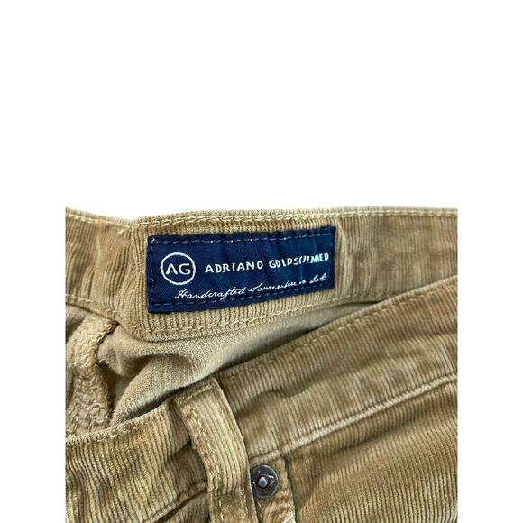 Adriano Goldschmied Beige The Stevie Slim Straight Corduroy Pants Size 31R - Picture 4 of 6